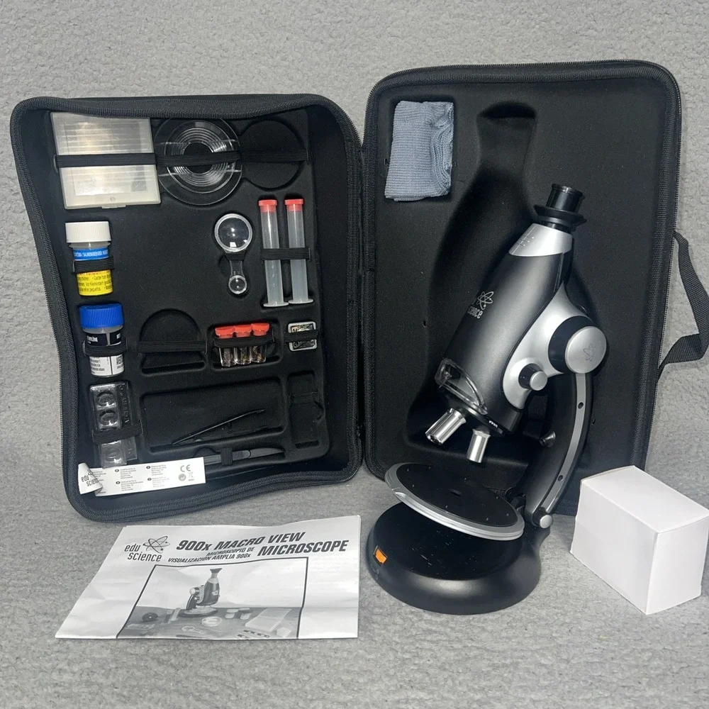 Edu Science 900x Macro View Microscope Kit Accessories Case STEM Learning